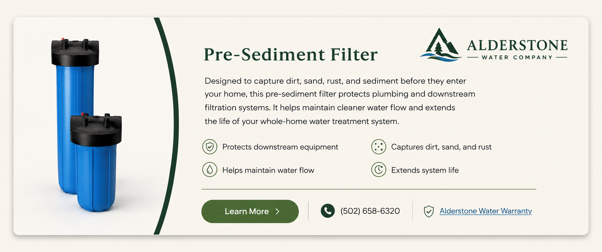 Pre-Sediment Filter from Alderstone Water Company